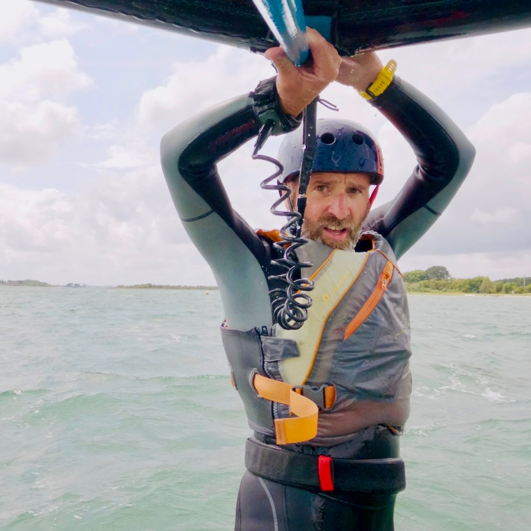 Wing foiling on the water