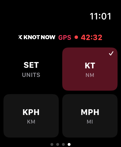 Set units on KnotNow Apple Watch